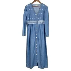 white christmas dresses Light denim dress – Modest Warrior Boutique main image 0